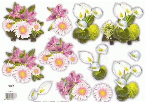  3D TBZ Blomster med glimmer